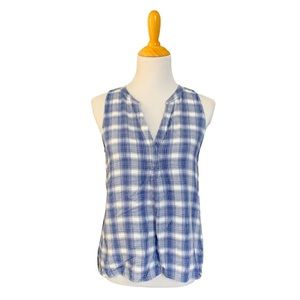 Soft | Blue & White Plaid Tank Top